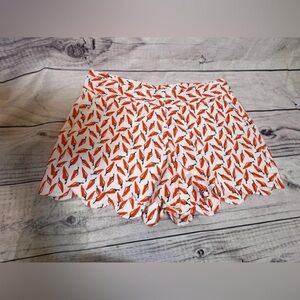 Crown & Ivy red and White Patterned Women's Shorts pepper print hot